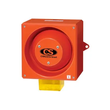 Produktfoto 1 von Clifford & Snell YL80, Filament/Warnsummer-Licht Beacon-Sounder-Kombination 230V ac Gelb IP66 Wand / 116 dB 116 dB @ 1m
