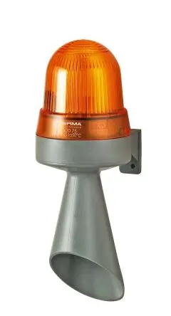 Werma 424 LED, Dauerbetrieb-Licht Alarm-Leuchtmelder 230V Gelb IP65 Wand / 92 dB 98 dB @ 1m