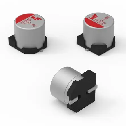 Produktfoto 1 von Würth Elektronik WCAP-HSG5, Oberfläche Aluminium-Polymer-Kondensator 220 μF ±20 % / 25V dc, Ø 8 mm, -55 °C → 105 °C