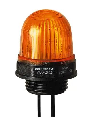 Produktfoto 1 von Werma 230 LED Dauerbetrieb Signalleuchte 230V Gelb Eingebaut, Ø 29 mm x 154 mm IP65