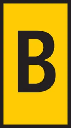 Produktfoto 1 von HellermannTyton HODS50 Kabelmarkierung, aufsteckbar, Beschriftung: B, Schwarz auf Gelb, Ø 1.7mm - 3.6mm