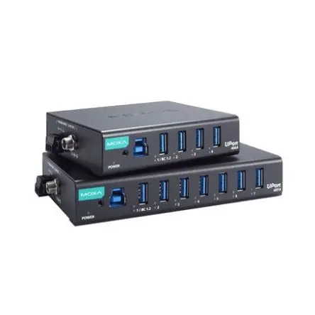 Produktfoto 1 von MOXA, USB 3.2 USB-Hub, 7 USB Ports, USB, USB T: 80 mm H: 27 mm B: 140mm