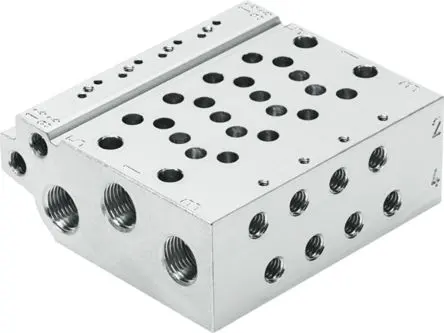 Produktfoto 1 von Festo Serie VABM 566614 Aluminium-Legierung Ventil-Verteilerplatte 10-Stationen Anschluss G1/8