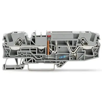 Produktfoto 1 von WAGO TOPJOB S Abgesicherter Anschlussklemmenblock 1 Grau, 6mm², 500V Einsteck-Anschluss Abgesichert CSA