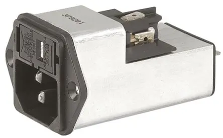 Produktfoto 1 von Schurter 4A C14 IEC-Steckverbinder Stecker 5 x 20 mm Sicherung, 250V ac, Schraubanschlussklemme Schnellverbindung, 12