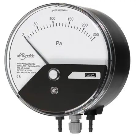Produktfoto 1 von WIKA Typ G A2G-15 Differenzdruckmanometer 110 mm 0 mbar → 30 mbar Glasfaserverstärkt, Kunststoff Gehäuse G 1/8