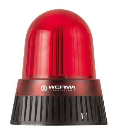 Produktfoto 1 von Werma 431 LED, Dauerbetrieb-Licht Beacon-Sounder-Kombination 24V Rot IP65 Basis / 92 dB 114 dB @ 1m