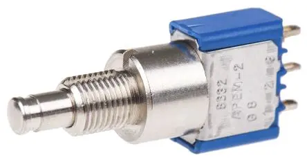 Produktfoto 1 von APEM 8000 Miniaturdruckschalter Tastend Panel Ø 6.5 mm, 1-poliger Umschalter / 4A 30 V dc 125 V ac