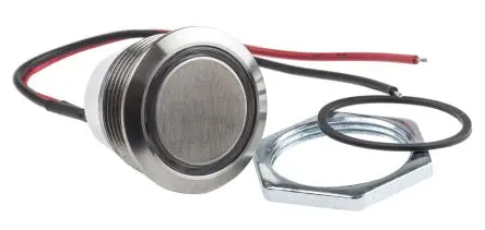 Produktfoto 1 von ITW 48M Druckschalter Beleuchtet Panel Ø 19 mm, SPST Silber, IP67