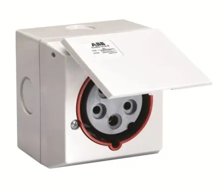 Produktfoto 1 von Amphenol Industrial 2CMA1 Leistungssteckverbinder Weiß, 250V 2P+PE / 16A, Oberfläche IP44