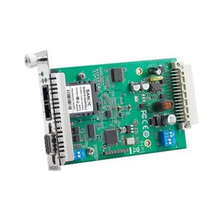 Produktfoto 1 von MOXA Medienkonverter 100Mbit/s, Multimodus, Singlemode, Multimodus 5 km 921.6 kbit/s, Anschluss: RS422, RS485, RS232