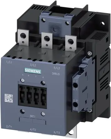 Produktfoto 1 von Siemens 3RT1 Schütz 110V ac-Spule, 3-polig, 400V ac / 150 A 110V ac 75 kW 3 Schließer Motorsteuerung 4-Hilfskontakte