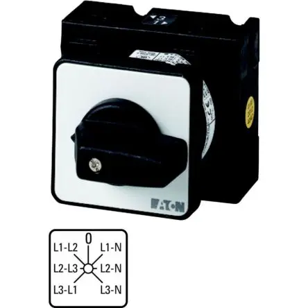 Produktfoto 1 von Eaton Eaton Moeller T3 Nockenschalter 32 A, 3-phasig, 6-Stufen Knopf Schraube, 45 °-Wurfwinkel