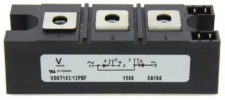 Produktfoto 1 von Vishay Zweifachthyristormodul 160 A 1200 V, Gate-Trigger 270 mA 5.1 kA 1.54 V INT-A-pak 7-Pin