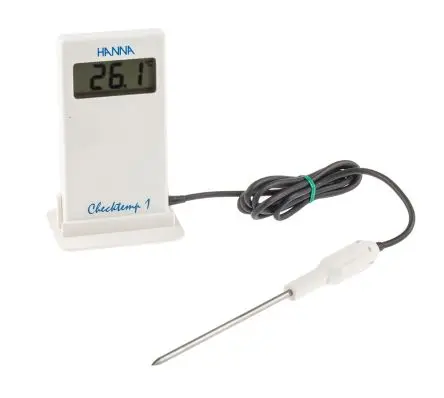 Produktfoto 1 von Hanna Instruments Digitales Thermometer, HI 98509, Taschenformat, 1 bis 150 °C ±0.3 K max, Messelement Typ NTC,