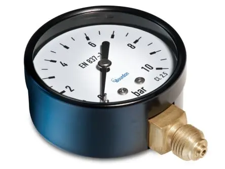 Produktfoto 1 von Bourdon Mit Gewinde MAT3 Manometer 63 mm 0 bar → 25 bar Stahl Gehäuse G 1/4