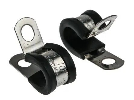 Produktfoto 1 von JCS Gummi Schwarz Edelstahl 304 P-Schellen, Ø 8 mm, x 12.6mm