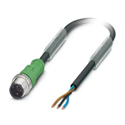Produktfoto 1 von Phoenix Contact, 3-polig Sensor-Betätigungselementkabel, M12 Stecker / Freies Kabelende, Länge 5 m
