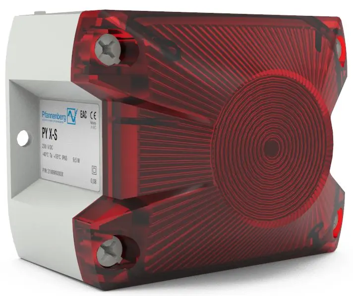 Produktfoto 1 von Pfannenberg PY L-S LED Blinklicht, Dauerlicht, Blitzlicht Signalleuchte Rot, 115 → 230 V AC/DC, 120 V AC/DC