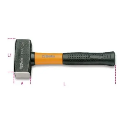 Produktfoto 1 von BETA Hammer, Fäustel aus Stahl 950 g Fiberglas-Stiel 260 mm
