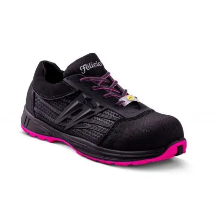 Gaston Mille ERBN3 Damen Sicherheitsschuhe Schwarz, Rosa Aluminium, Größe 36