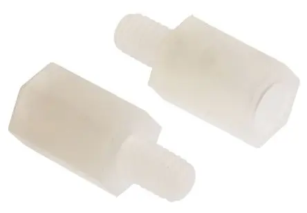 Produktfoto 1 von RS PRO Abstandhalter, Länge 10 mm, Gewindelänge 6 mm, Nylon 6.6, Sechskant M4 M4, 7 mm 10 mm