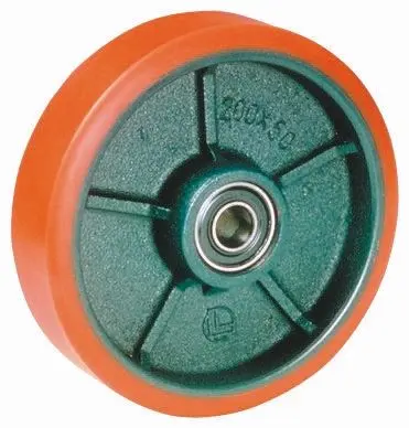 Produktfoto 1 von LAG Rollwagenrolle Blau, Orange, Mat. Polyurethan, 300 kg Ø 100 mm, B. 30 mm