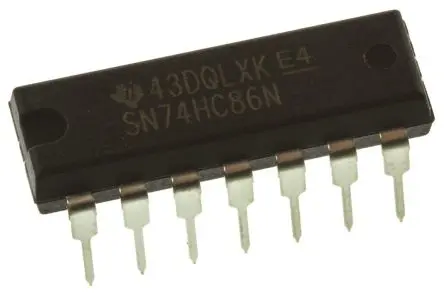 Produktfoto 1 von Texas Instruments Logikgatter, 4-Elem., XOR, HC, Push-Pull, 5.2 mA, 14-Pin, PDIP, 2