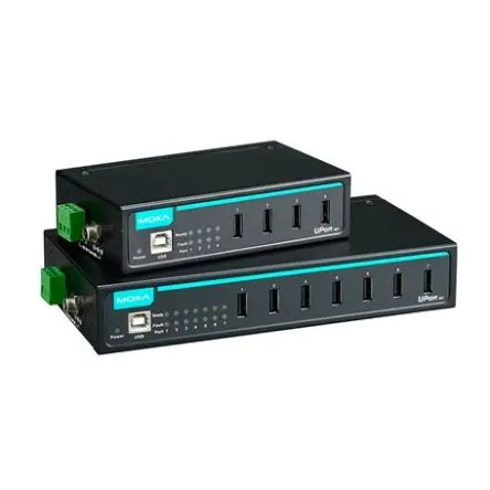Produktfoto 1 von MOXA, USB 2.0 USB-Hub, 4 USB Ports, USB, USB T: 192 mm