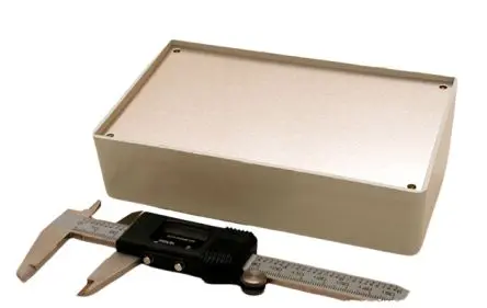 Hammond 1595; Universalgehäuse; ABS-Kunststoff; Schwarz, Grau Breite 215.1 mm Höhe 74.9 mm Länge 130 mm