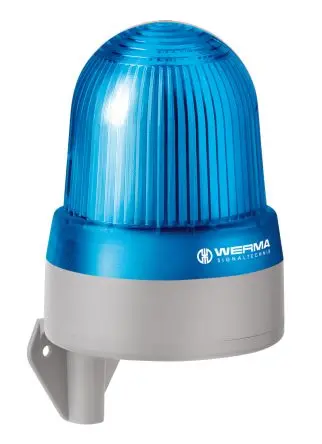 Produktfoto 1 von Werma 433 LED, Dauerbetrieb-Licht Beacon-Sounder-Kombination 24V Blau IP65 Wand / 92 dB 114 dB @ 1m