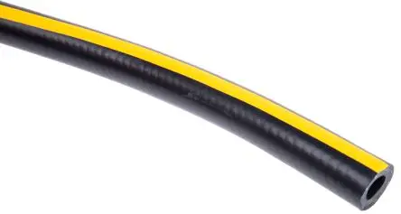 Produktfoto 1 von RS PRO Schlauch, Ø 10mm 18mm Schwarz, Gelb TPE Übertragung 20 bar für Druckluft x 30m