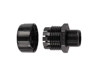 Flexicon MPC Nylon Kabelrohr Befestigung Gerade, feste Kompressions-Kabelverschraubung M25 25 mm Schwarz Schwarz-Finish