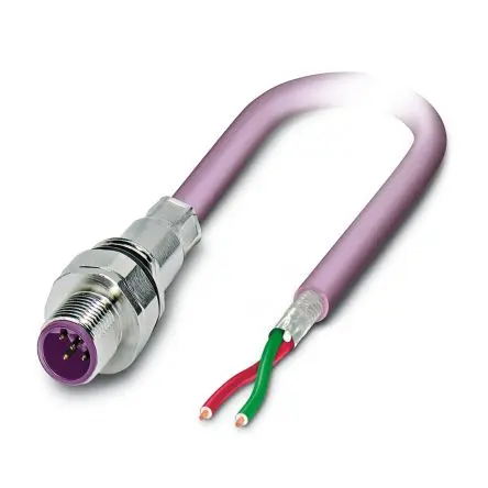 Produktfoto 1 von Phoenix Contact SACCEC-M12MSB, 2-polig Buskabel, M12 Stecker 2 / Freies Kabelende, Länge 2 m