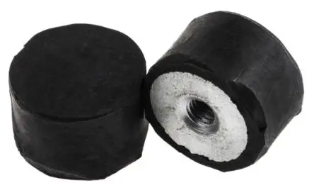FIBET Fibet DE Mounts Stahl zinkplattiert, Naturgummi Rund Gummipuffer, Innengewinde-Puffer Bohrung 16 mm M4 16.2 kg, Ø