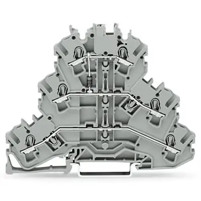 Produktfoto 1 von WAGO TOPJOB S Mehrstufiger Anschlussklemmenblock 3 Grau, 2.5mm², 250V Einsteck-Anschluss