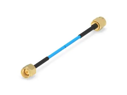Produktfoto 1 von TE Connectivity 2479976 Koaxialkabel, konfektioniert Stecker, 50 Ω Stecker, 609.6 mm, Gerade / Gerade, Blau
