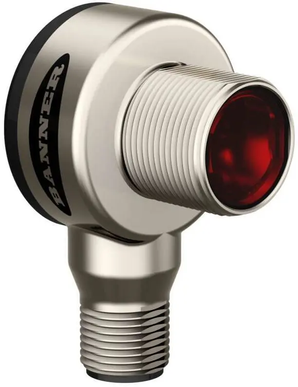 Produktfoto 1 von Banner zylindrisch Optischer Sensor, Diffus, Bereich 100 mm, PNP Ausgang, M12, Hell-/dunkelschaltend