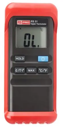 Produktfoto 1 von RS PRO Digitales Thermometer, RS51, Verdrahtet, 1 bis 1300 °C ±0.1 K max, Messelement Typ K
