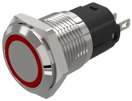 Produktfoto 1 von EAO 82 Rot Anzeige, Lötanschluss 12V ac/dc 16 mm, IP65, IP67