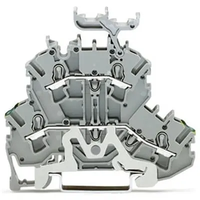 Produktfoto 1 von WAGO TOPJOB S Doppelstock Reihenklemmen 2 Grau, 2.5mm², 600V Einsteck-Anschluss IECEx/ATEX/CSA
