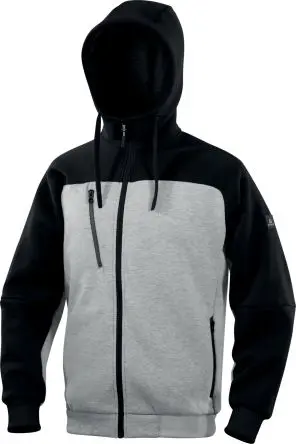 Produktfoto 1 von Delta Plus BORGO Unisex Kapuzenpullover, 65 % Polyester, 35 % Baumwolle Grau, Schwarz Reißverschluss, Größe M