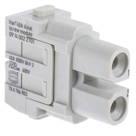 Produktfoto 1 von HARTING HAN Modular Modul für robusten Stromversorgungsstecker Buchse, 2-polig 40A, Kabel, Steckverbindermodul