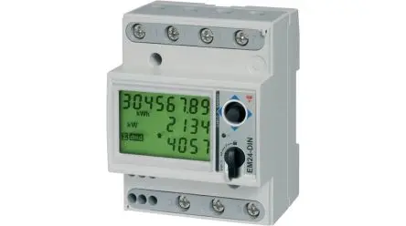 Produktfoto 1 von Carlo Gavazzi EM24 Energiemessgerät LCD 90 mm x 71.6 mm Digital, 8-stellig / 3-phasig 2 Ausg. 3 Eing. Impulsausgang