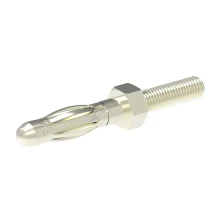 Produktfoto 1 von Electro PJP 4 mm Stecker Silber Bananenstecker, Kontakt Nickel, 30V ac/dc, 60 V ac/dc 32A, Schraubanschluss