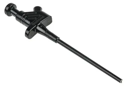 Produktfoto 1 von Hirschmann Test & Measurement 4 mm Greifklemme Schwarz 5A, Stahl Spitze 3 mm, 60V dc
