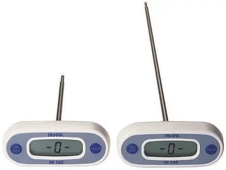 Produktfoto 1 von Hanna Instruments Digitales Thermometer, HI 145, Tragbar, 1 bis 220 °C ±0.3°C max, Messelement Typ K, ISO-kalibriert