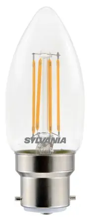 Sylvania ToLEDo Retro Candle LED-Birne Kerze 4.5 W 40 W 380 lm B22 Sockel 2700k Weiß