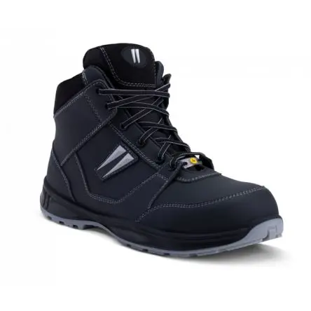 Gaston Mille GHNO3 Unisex Sicherheitsschuhe Schwarz Aluminium, Größe 48 / UK 12
