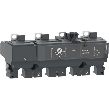 Produktfoto 1 von Schneider Electric ComPact ComPacT NSX, Kompaktschutzschalter 4-polig, 125A Feststehend 690V ac